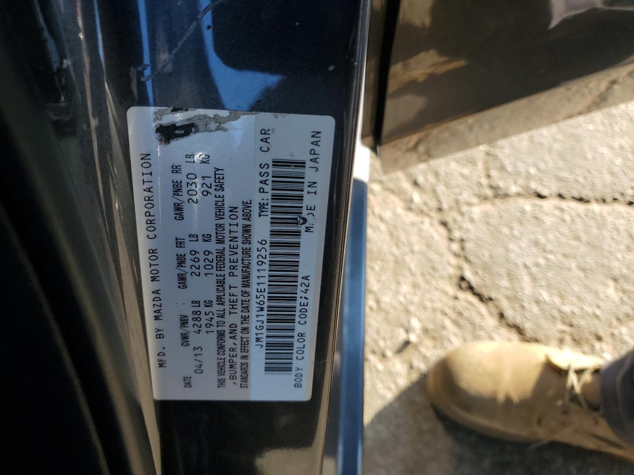 2014 Mazda 6 Grand Touring VIN: JM1GJ1W65E1119256 Lot: 85431625