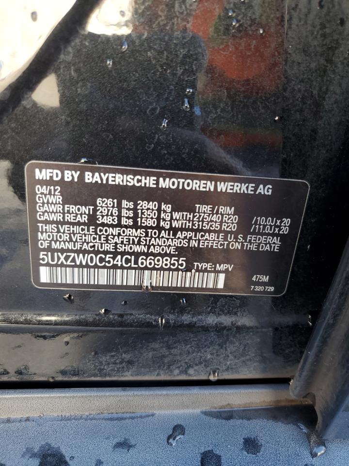 2012 BMW X5 xDrive35D VIN: 5UXZW0C54CL669855 Lot: 92229625