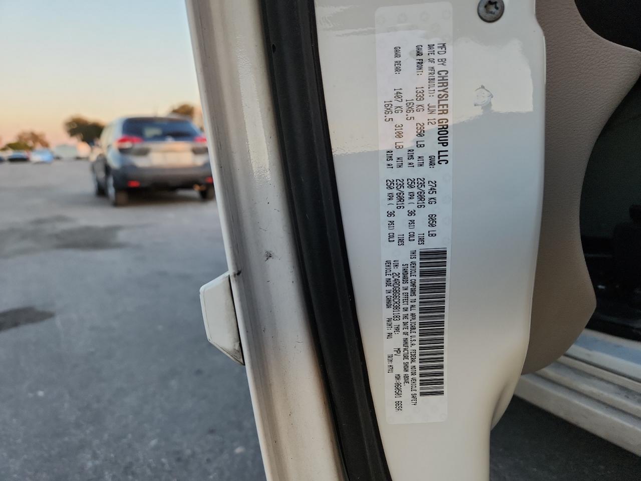 2012 Dodge Grand Caravan Se VIN: 2C4RDGBG6CR381183 Lot: 92990215