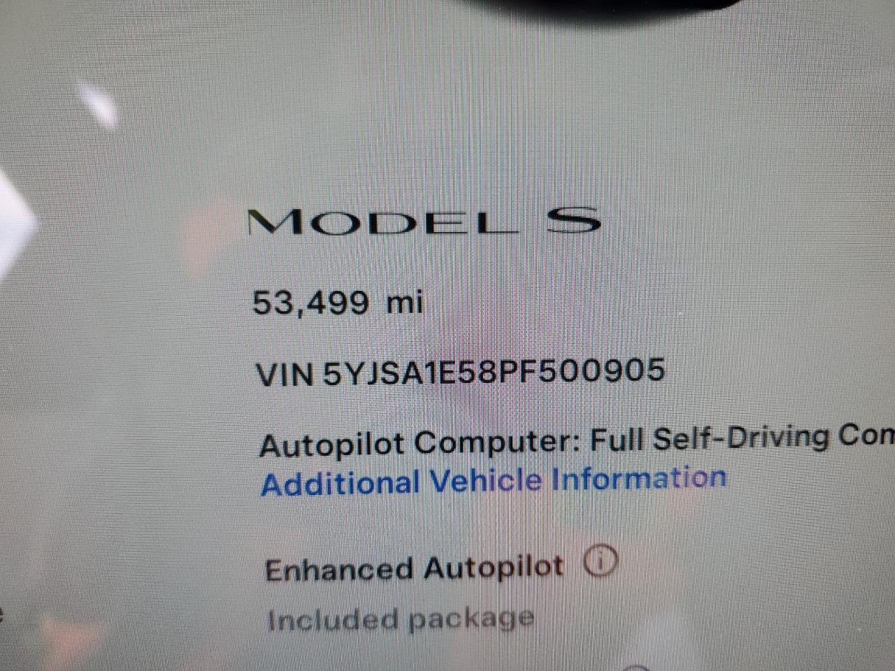 2023 Tesla Model S VIN: 5YJSA1E58PF500905 Lot: 91231955