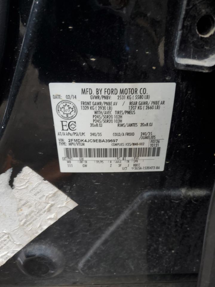 2014 Ford Edge Sel VIN: 2FMDK4JC9EBA39697 Lot: 91965145