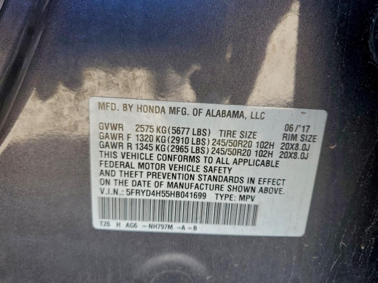 2017 Acura Mdx Technology VIN: 5FRYD4H55HB041699 Lot: 92121775