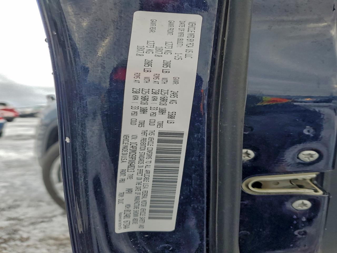 2015 Jeep Cherokee Limited VIN: 1C4PJMDS9FW640213 Lot: 93388615