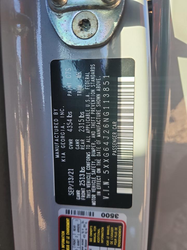 2022 Kia K5 Gt Line VIN: 5XXG64J26NG113851 Lot: 92017275