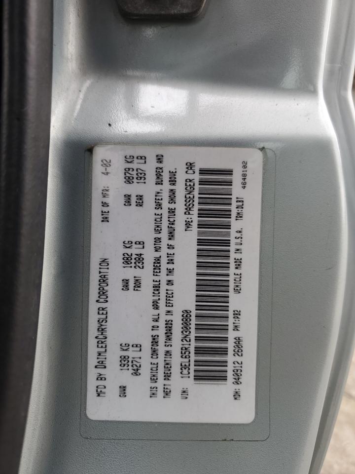 2002 Chrysler Sebring Limited VIN: 1C3EL65R12N300860 Lot: 93384705