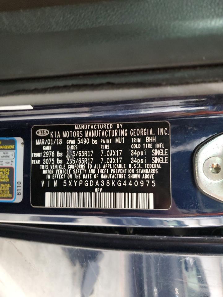 2019 Kia Sorento L VIN: 5XYPGDA38KG440975 Lot: 91731665