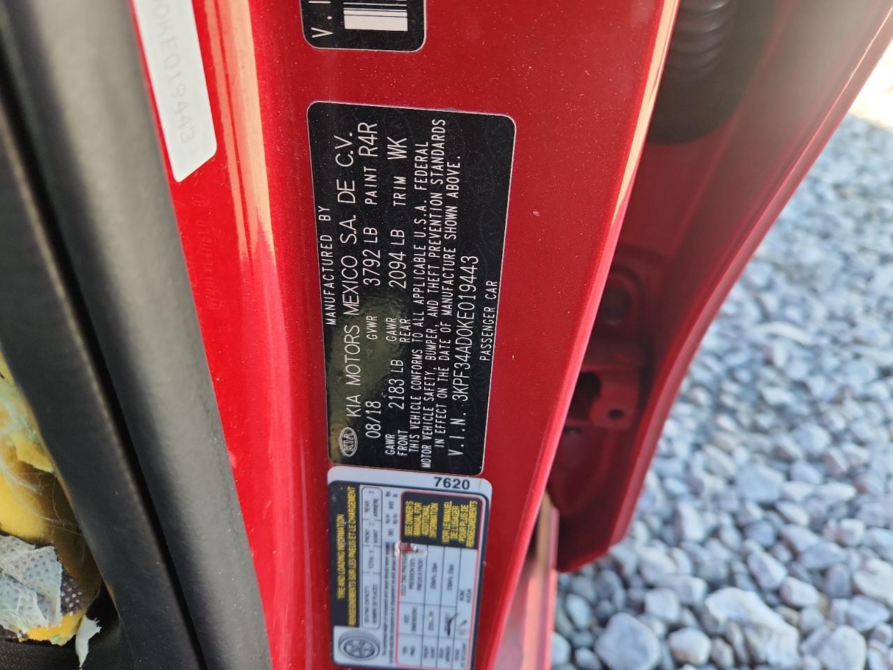 2019 Kia Forte Gt Line VIN: 3KPF34AD0KE019443 Lot: 91637165