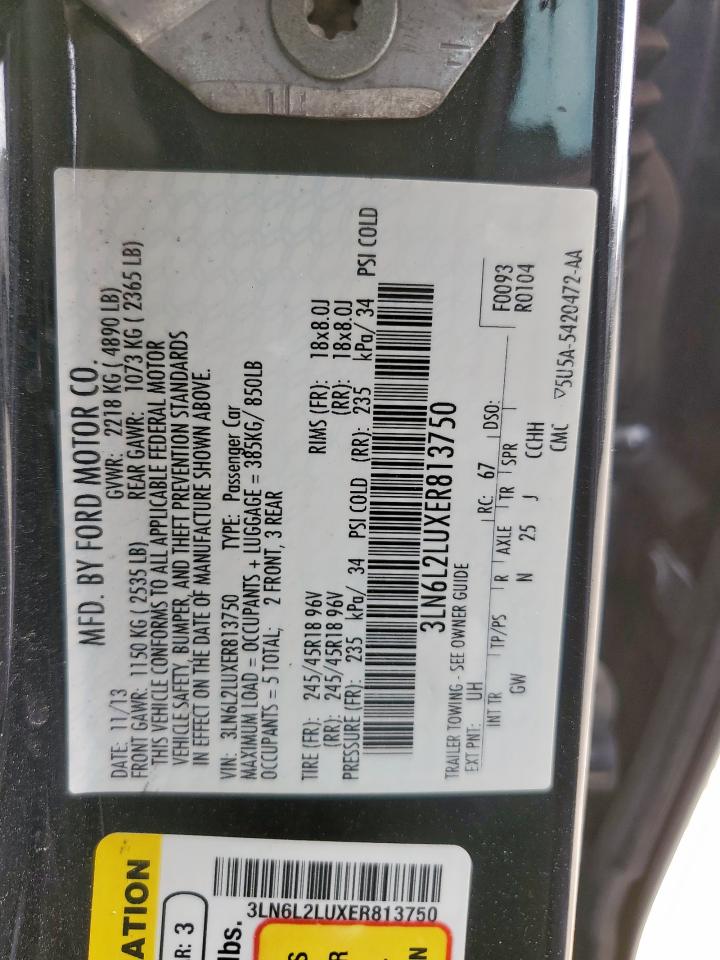 2014 Lincoln Mkz Hybrid VIN: 3LN6L2LUXER813750 Lot: 93259245