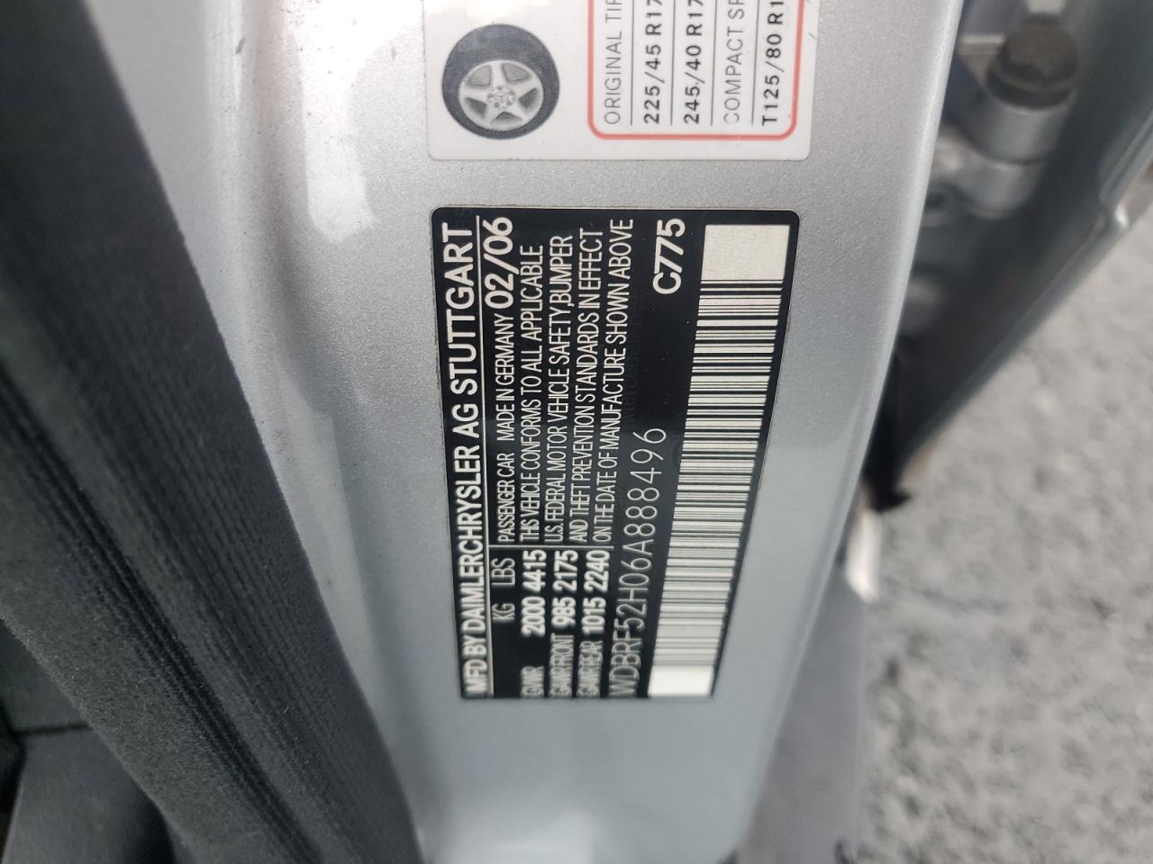 2006 Mercedes-Benz C 230 VIN: WDBRF52H06A888496 Lot: 92478175