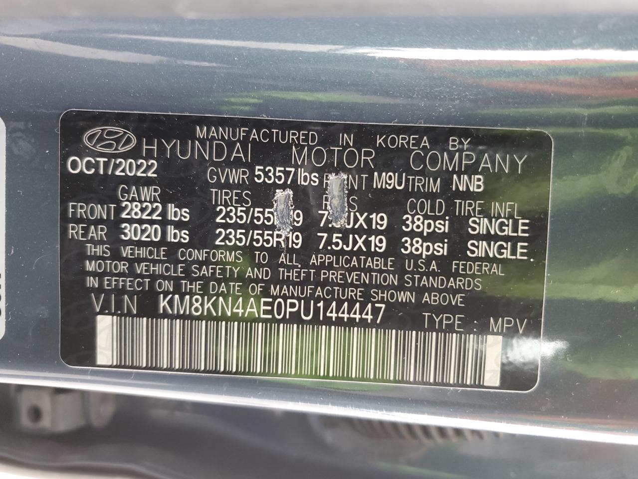 2023 Hyundai Ioniq 5 Sel VIN: KM8KN4AE0PU144447 Lot: 93369985