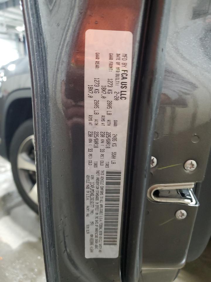 2020 Jeep Cherokee Limited VIN: 1C4PJMDX6LD616177 Lot: 92003255