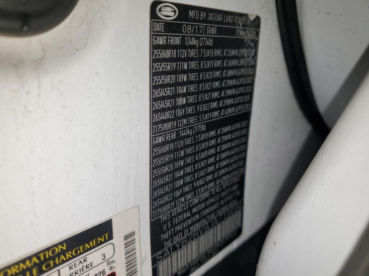 2018 Land Rover Range Rover Velar S VIN: SALYB2RV9JA719694 Lot: 92107065