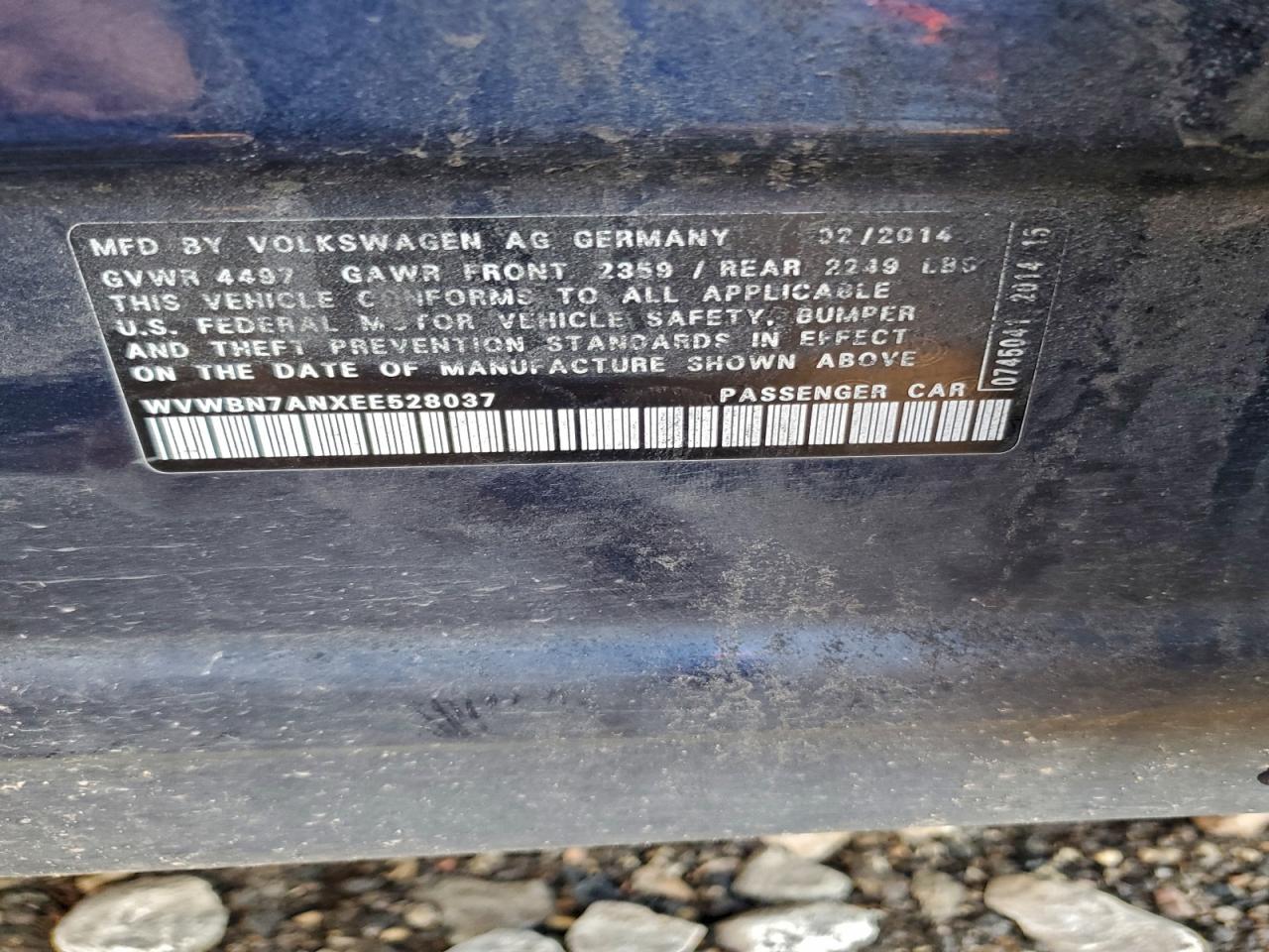 2014 Volkswagen Cc Sport VIN: WVWBN7ANXEE528037 Lot: 93853885