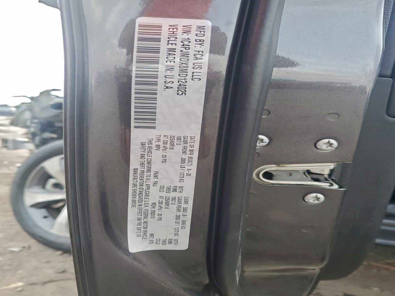 2021 Jeep Cherokee Limited VIN: 1C4PJMDX8MD124025 Lot: 93185175