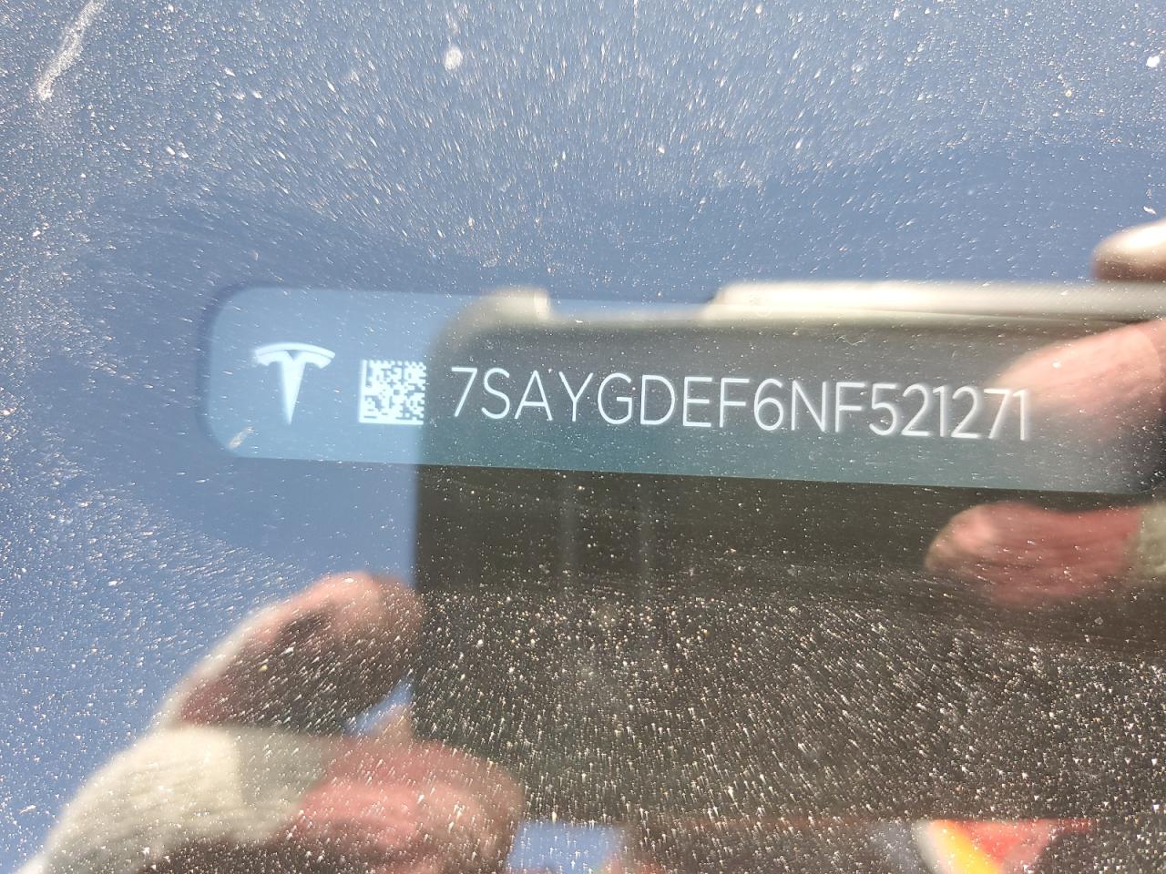 2022 Tesla Model Y VIN: 7SAYGDEF6NF521271 Lot: 92212045