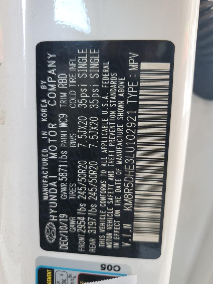 2020 Hyundai Palisade Limited VIN: KM8R5DHE3LU102921 Lot: 90984225