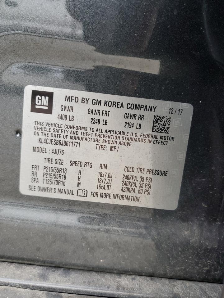 2018 Buick Encore Preferred VIN: KL4CJESB6JB611771 Lot: 91375075