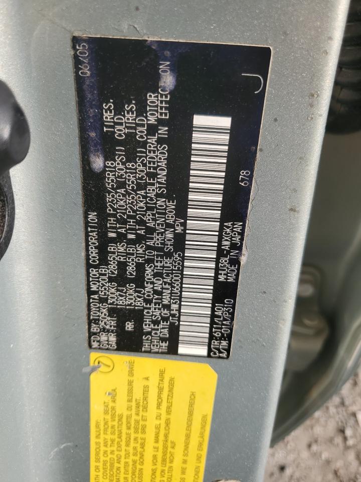 2006 Lexus Rx 400 VIN: JTJHW31U660015595 Lot: 92605585