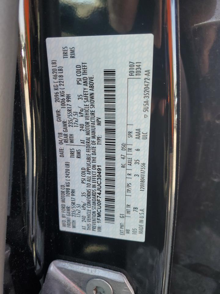 2018 Ford Escape S VIN: 1FMCU0F74JUC30491 Lot: 93565715