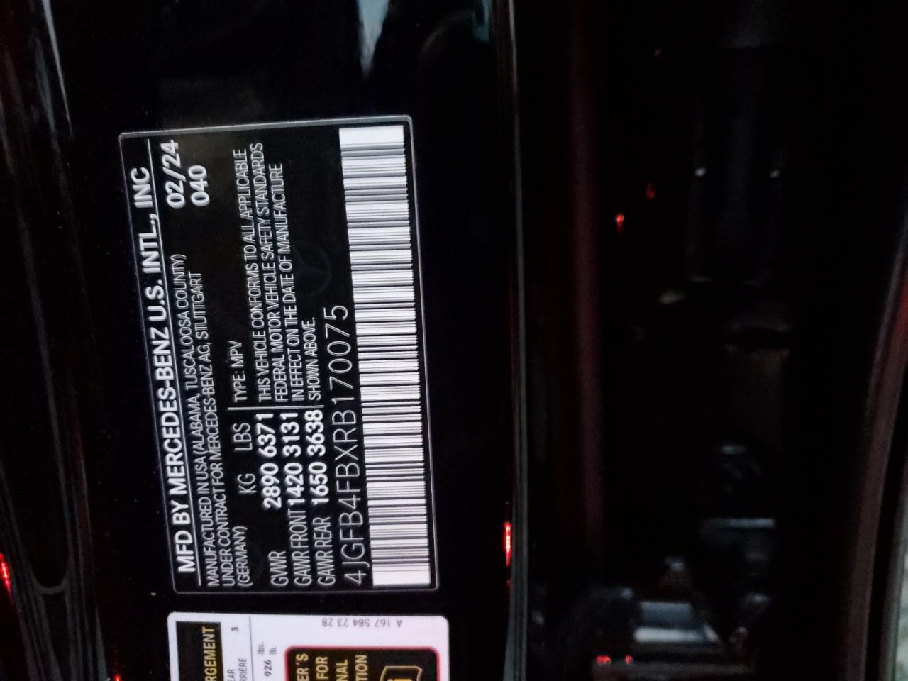 2024 Mercedes-Benz Gle 350 4Matic VIN: 4JGFB4FBXRB170075 Lot: 93415775