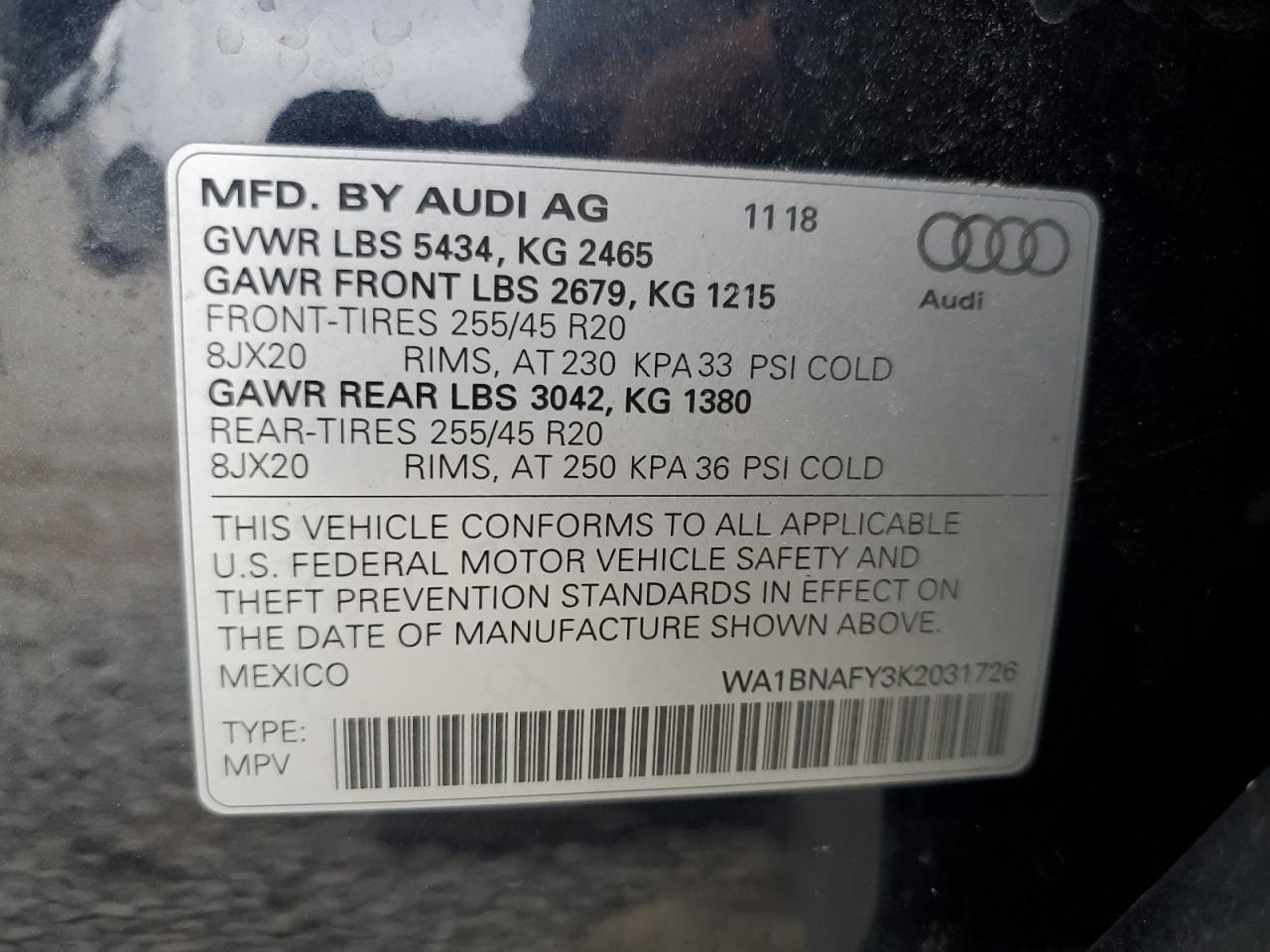 2019 Audi Q5 Premium Plus VIN: WA1BNAFY3K2031726 Lot: 91592815