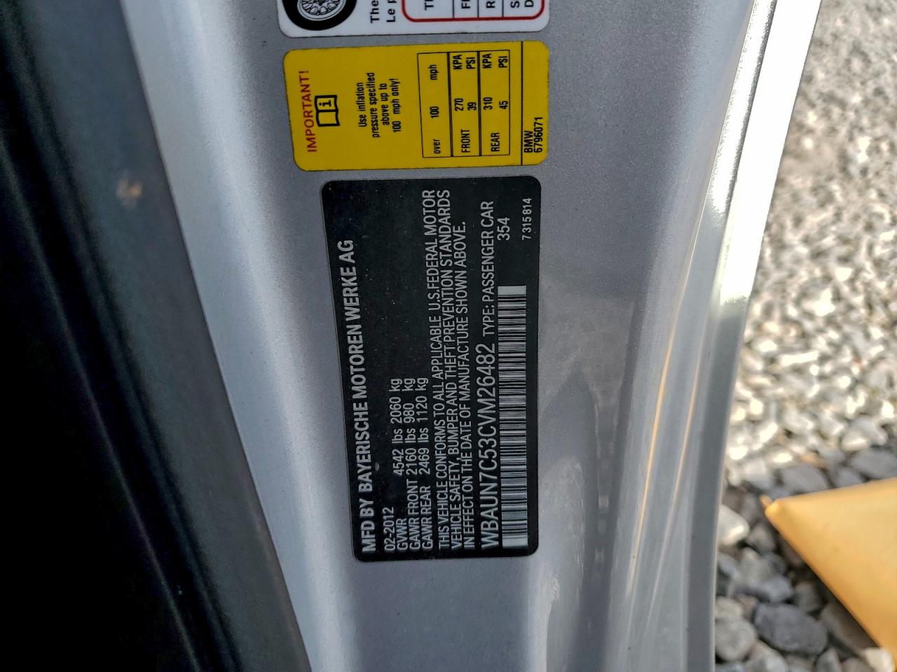 2012 BMW 135 I VIN: WBAUN7C53CVM26482 Lot: 94233295