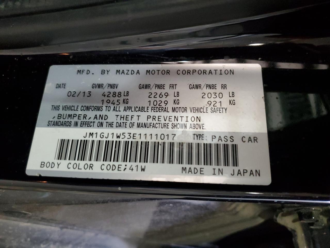 2014 Mazda 6 Grand Touring VIN: JM1GJ1W53E1111017 Lot: 93227705