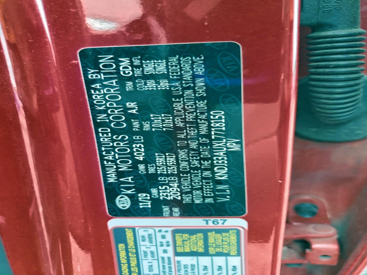 2020 Kia Soul Ex VIN: KNDJ33AUXL7718150 Lot: 94377525