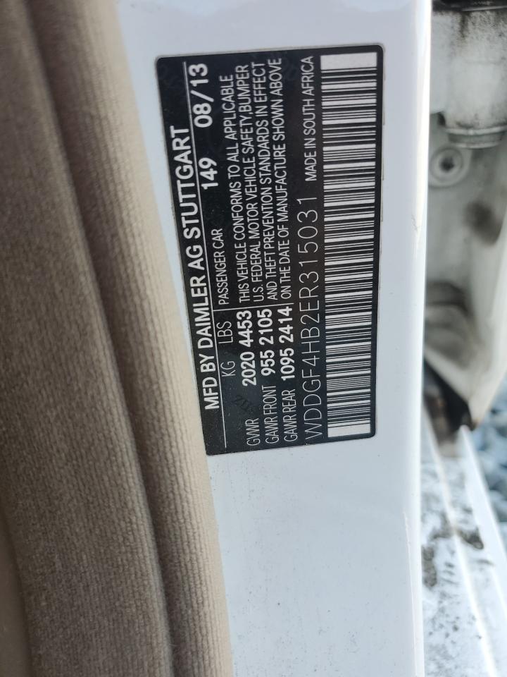 2014 Mercedes-Benz C 250 VIN: WDDGF4HB2ER315031 Lot: 91600885