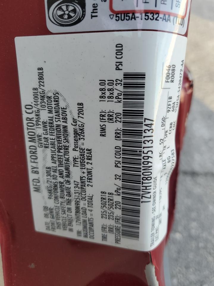 2009 Ford Mustang VIN: 1ZVHT80N995131347 Lot: 92483895