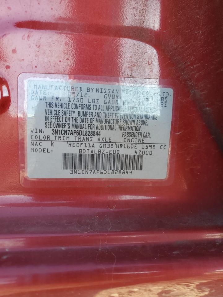 2013 Nissan Versa S VIN: 3N1CN7AP6DL828844 Lot: 93129175