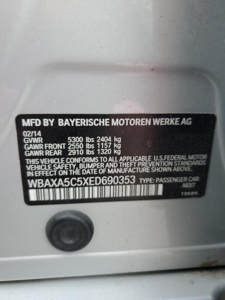 2014 BMW 535 D VIN: WBAXA5C5XED690353 Lot: 91969945