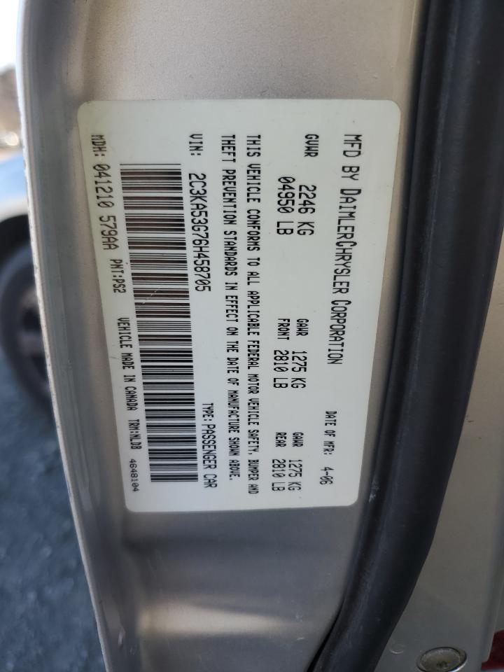 2006 Chrysler 300 Touring VIN: 2C3KA53G76H458705 Lot: 93107045