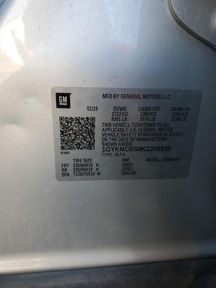 2019 Cadillac Xt5 Luxury VIN: 1GYKNCRS8KZ209530 Lot: 91517335