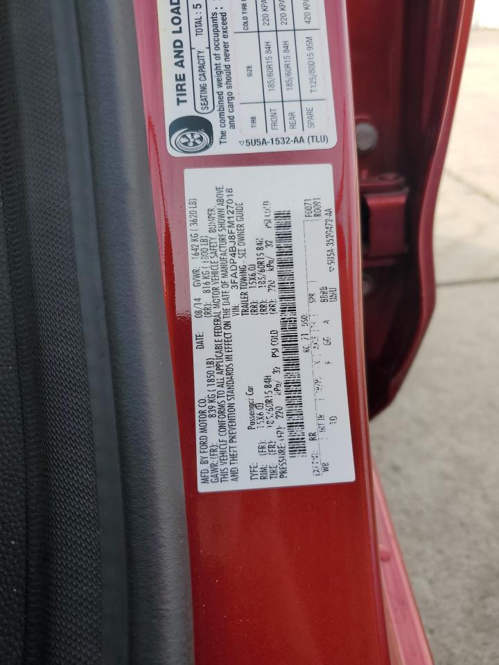 2015 Ford Fiesta Se VIN: 3FADP4BJ8FM127018 Lot: 92399205