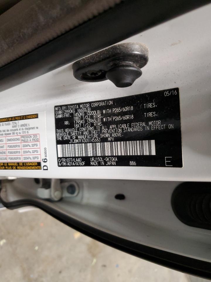 2016 Lexus Gx 460 VIN: JTJBM7FX3G5145683 Lot: 93605025