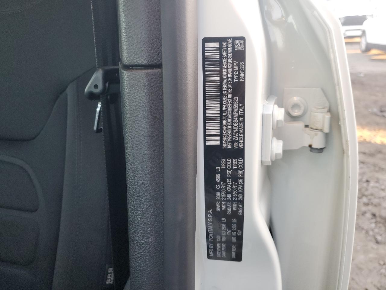 2021 Jeep Renegade Latitude VIN: ZACNJDBB4MPM59523 Lot: 92864095