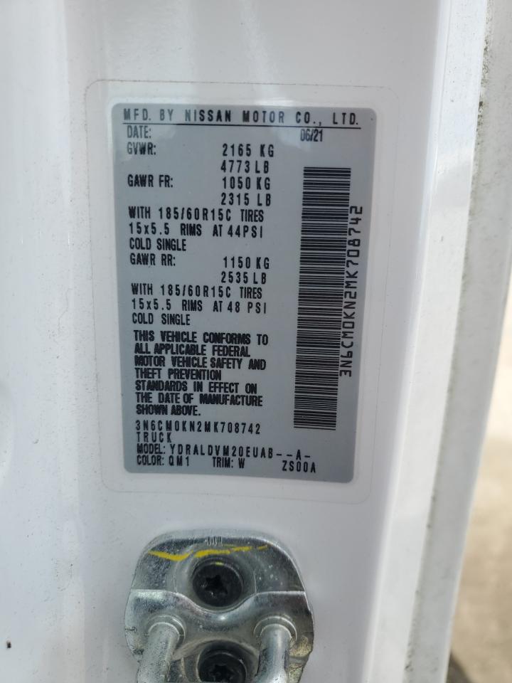 2021 Nissan Nv200 2.5S VIN: 3N6CM0KN2MK708742 Lot: 92328675