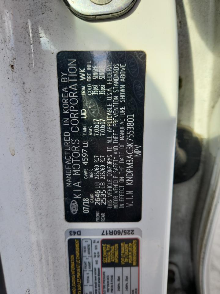 2019 Kia Sportage Lx VIN: KNDPM3AC3K7553801 Lot: 93181595