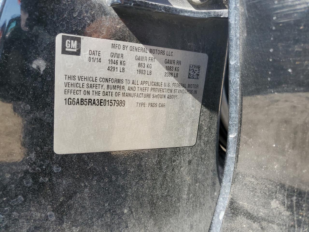 2014 Cadillac Ats Luxury VIN: 1G6AB5RA3E0157989 Lot: 92630335