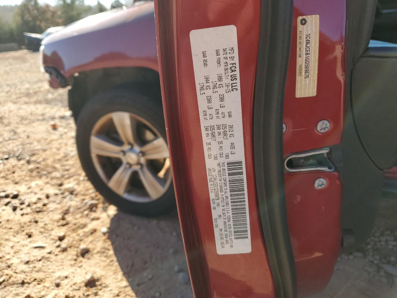 2016 Jeep Compass Latitude VIN: 1C4NJCEB1GD599878 Lot: 92925545