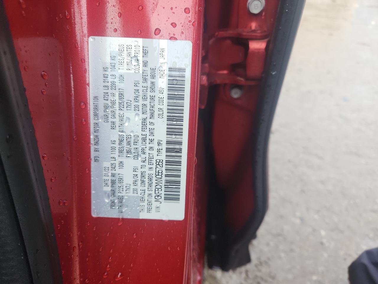 2022 Mazda Cx-5 Preferred VIN: JM3KFBCMXN0557269 Lot: 93047875