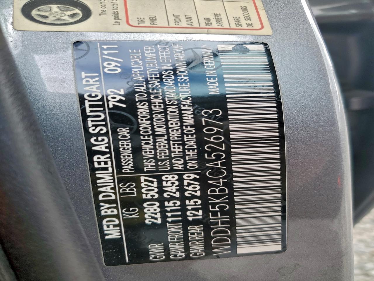 2012 Mercedes-Benz E 350 VIN: WDDHF5KB4CA526973 Lot: 92825415