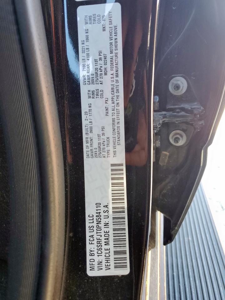 2023 Ram 1500 Laramie VIN: 1C6SRFJT0PN584110 Lot: 91991065