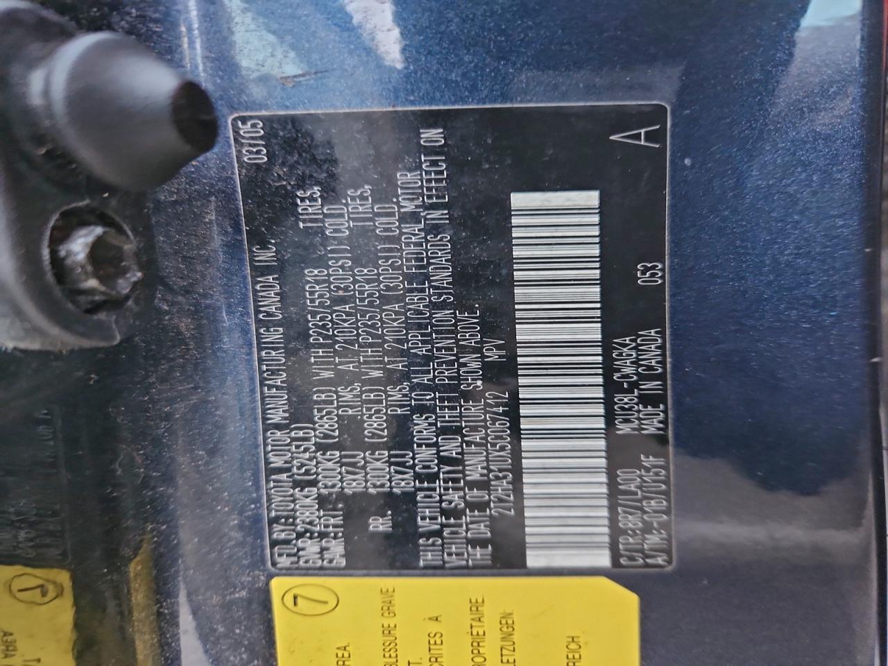 2005 Lexus Rx 330 VIN: 2T2HA31UX5C067412 Lot: 90844455