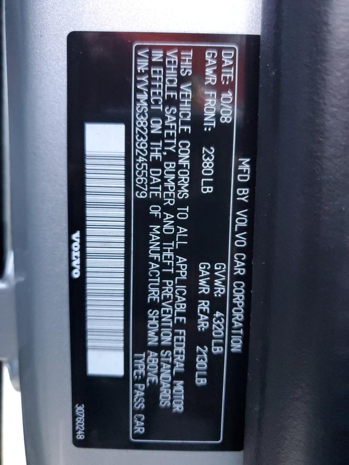 2009 Volvo S40 2.4I VIN: YV1MS382392455679 Lot: 91411135