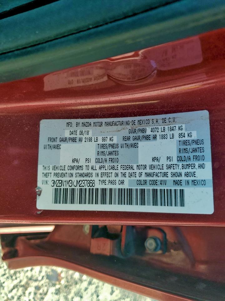 2018 Mazda 3 Grand Touring VIN: 3MZBN1M3XJM237868 Lot: 94151785