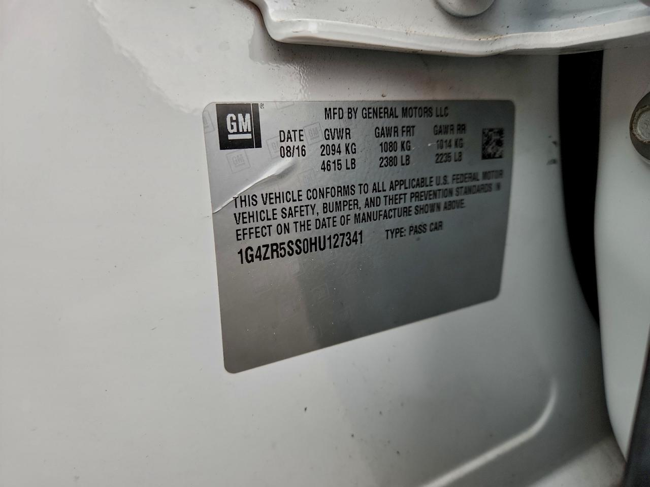 2017 Buick Lacrosse Premium VIN: 1G4ZR5SS0HU127341 Lot: 93386085