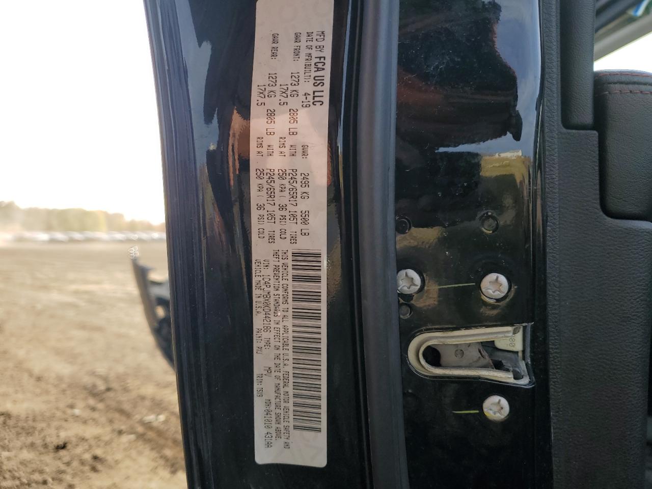 2019 Jeep Cherokee Trailhawk VIN: 1C4PJMBX0KD442186 Lot: 92014835