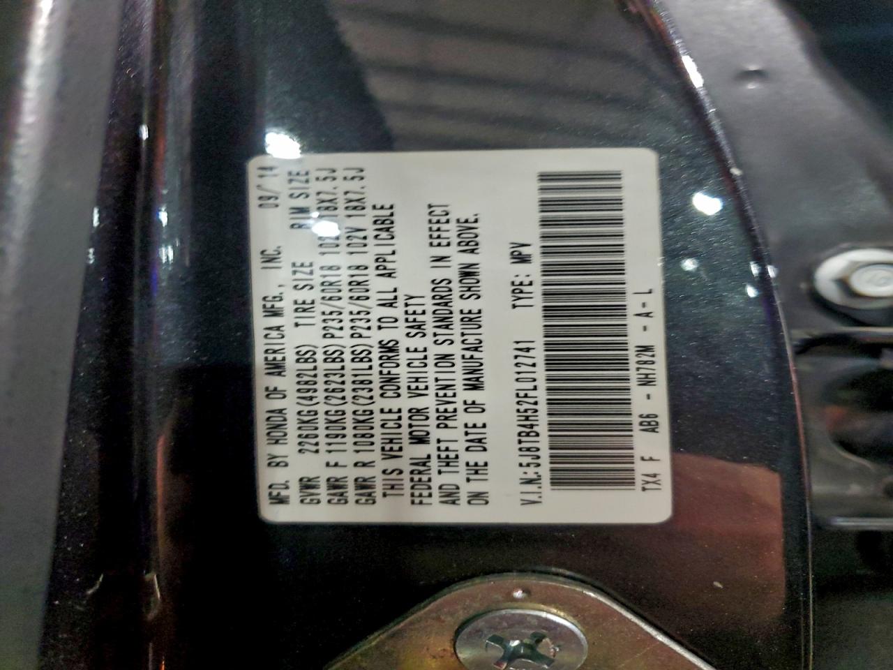 2015 Acura Rdx Technology VIN: 5J8TB4H52FL012741 Lot: 92758435